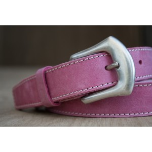 CEINTURE CUIR ROSE | L’élégante